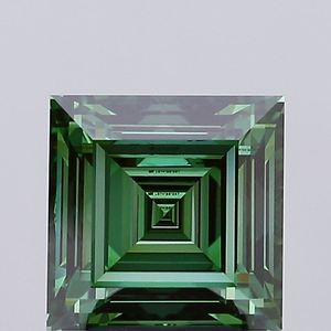 Diamant de laboratoire Asscher taille 3,54 carats, vert vif fantaisie, VVS2, pierre centrale géométrique de luxe, certifié IGI - Product Image 3