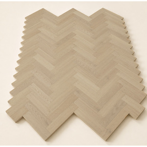 Parquet en chêne beige à chevrons, 15 mm, à rainures et languettes, pour salle à manger - Product Image 4