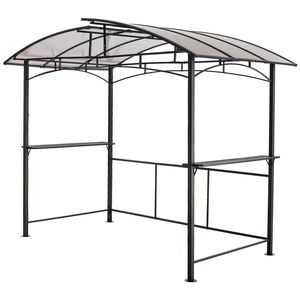 Gazebo per Barbecue da Esterno 8x5ft con Tetto Rigido in Acciaio e Ripiani Laterali per Riparo BBQ - Product Image 2