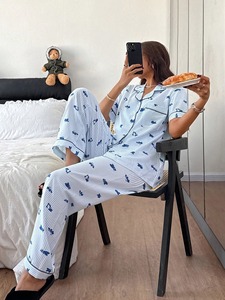 Conjunto de Pijamas de Verano para Mujer de Alta Calidad, 2 Piezas, Ropa de Dormir Ligera, 100% Seda, Ecológica, Transpirable, Térmica - Product Image 3