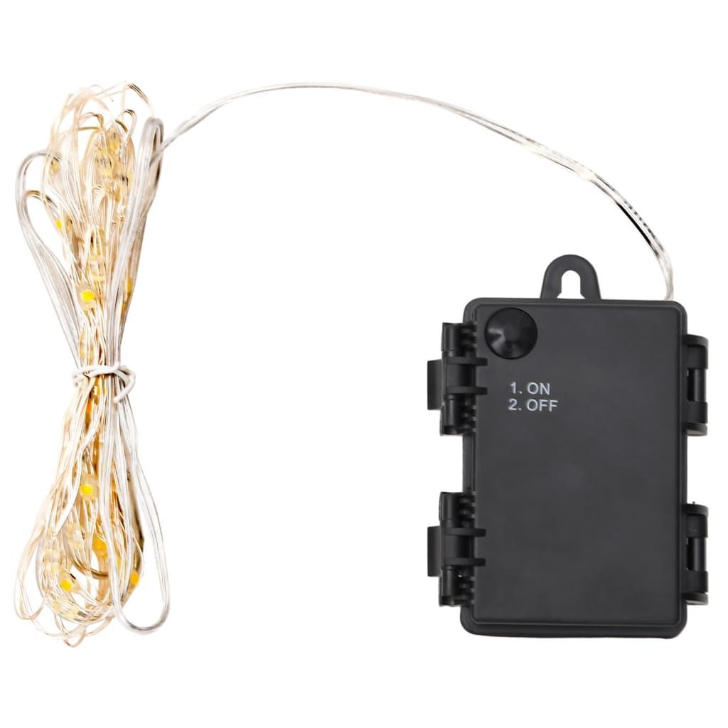 LED String Lights 90 LEDs 354.3 In Battery Powered Button Control Indoor Decorative Lighting Soft Warm White