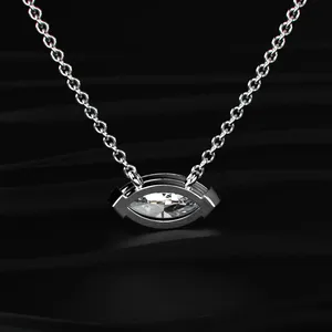 Collier en diamant de laboratoire de qualité supérieure, forme marquise, bijou élégant, cadeau, collier de mariée avec certification IGI pour femmes. - Product Image 4