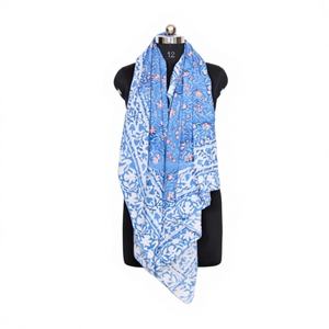 Pareo de Algodón con Estampado Digital Floral, Cubre Bikini, Suave y Transpirable, Pañuelo de Playa Hecho a Mano para Uso Diario Femenino - Product Image 1