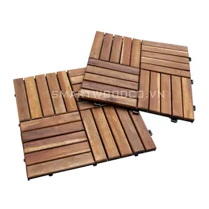 CARREAUX DE TERRASSE EN ACACIA POUR SOL EXTÉRIEUR-COULEUR HUILÉE-NATUREL/BRUN/ESPRESSO/TECK DORÉ/CHÊNE CLAIR