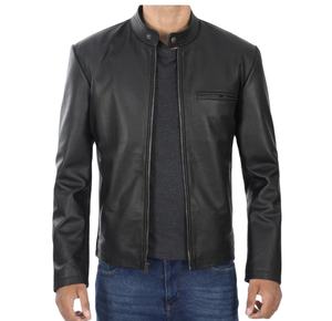 แจ็กเก็ตหนังสำหรับผู้ชายแจ็กเก็ตหนังวัวพร้อมหนังเงา - Product Image 1