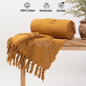 ผ้าห่มเนื้อผ้าฝ้ายทอแบบกลับด้านได้เทคนิคการตกแต่งบ้านที่สะดวกสบายสำหรับการใช้ชีวิต - Product Image 4