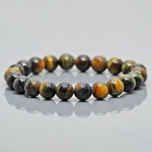 Natural Black Tiger Eye Smooth Round AA Grade Gemstone Beads <b>Stretch</b> <b>Bracelet</b> Healing Jewelry Wholesale - Product Image 2