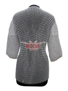Camisa de Malla de Aluminio de Media Manga con Anillos de 10mm, Armadura Medieval Vikinga Hecha a Mano para Recreación Histórica, Disfraz de Halloween, Traje de Caballero - Product Image 3