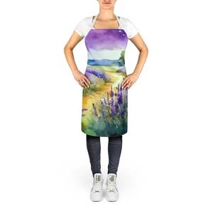 Delantal de acuarela de lavanda Unisex Multicolor grande para adultos para cocinar manualidades para hornear jardinería Servidor de cocina hombres mujeres - Product Image 2