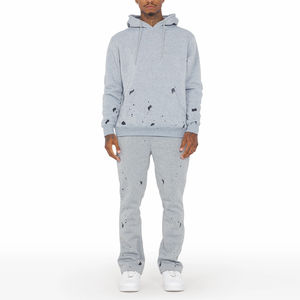 Conjunto Deportivo de Dos Piezas de Felpa Técnica 100% Algodón, Pantalones Deportivos y Sudadera con Capucha de Corte Regular, Traje Deportivo de Invierno para Hombre - Product Image 1