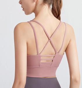 Soutien-gorge de sport respirant, écologique, à séchage rapide, léger, push-up, grande taille, dos nageur pour femme, idéal pour la gym, le fitness, le yoga - Polyester/Coton - Product Image 2
