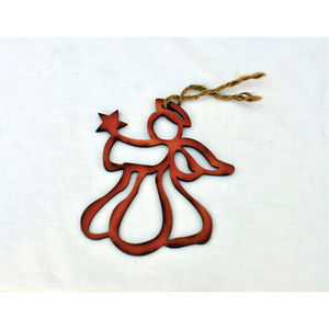 Wholesale Custom Wooden Christmas Ornaments Rustic Laser <b>Cut</b> Wood Angel Star Xmas <b>Tree</b> Hanging Decoration Crafts Ornaments - Product Image 1