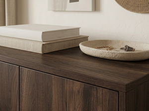 Meuble à chaussures moderne à 4 niveaux en bois SC234 Columbia Walnut, organiseur de rangement pour entrée, pour la maison - Product Image 3