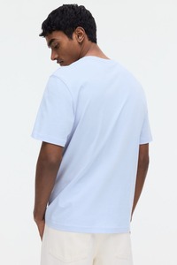 Camiseta de algodón 100% jersey, color liso, diseño tejido, informal, de algodón lavado, corte regular, cuello redondo, estilo vintage, personalizable. - Product Image 5