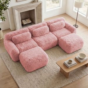 Divano Componibile a U con Design Antiscivolo, Base in Spugna ad Alta Densità 32D, Compressione Totale Sottovuoto, per Soggiorno - Product Image 2