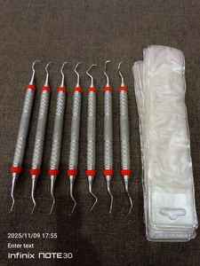 ชุดเครื่องมือขูดหินปูน Hu-Friedy Dental Scalers Curettes Gracey 7 ชิ้น ด้ามจับสแตนเลส 9 นิ้ว #   เครื่องมือวัดแบบแมนนวล ได้รับการรับรองมาตรฐาน CE ระดับ II รับประกัน 1 ปี - Product Image 1