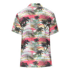 Camisa hawaiana premium con estampado de palmeras tropicales para hombre, manga corta, informal, para vacaciones, ropa de verano ligera y transpirable - Product Image 3