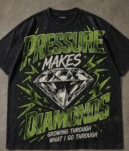 เสื้อยืดโอเวอร์ไซส์ผ้าฟลานเนลสตรีทแวร์ลายกราฟิก พิมพ์ลายสกรีนคุณภาพสูง คอกลม วินเทจ ล้างสีแบบแอซิด ผ้าคอตตอน 100% หนานุ่ม - Product Image 5