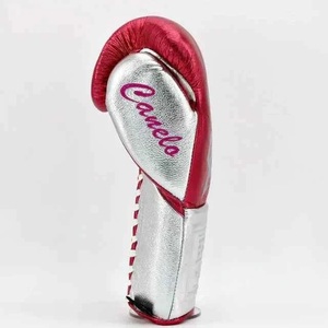 ถุงมือชกมวยหนังวัวแท้สั่งทำพิเศษ RTS สีเงินเมทัลลิกและชมพู  ไม่มีชื่อแบรนด์  รุ่น No Boxing No Life  แบบผูกเชือก  สำหรับฝึกซ้อม  CP-BG-127 - Product Image 4