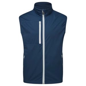 Men's Navy <b>Blue</b> Windproof <b>Vest</b> Stand Collar Zipper Sleeveless Lightweight Sporty Embroidery Front Quick Dry Breathable Winter - Product Image 2