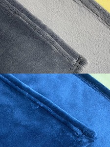 Knitted 100% Polyester 2Side Fabric for Blanket Home Textile Soft and Comfortable Navy and Grey Color - Product Image 2