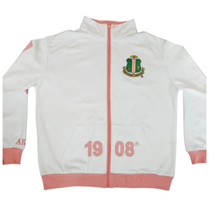 For Elite <b>Quilted</b> Cotton Track Jacket for Women Full Zip Breathable Embroidered Crest White Pink Long Sleeve <b>Winter</b> Sports - Product Image 1