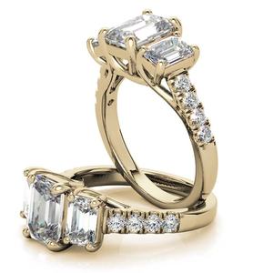 แหวนเพชรทรงเรเดียนท์คัทแบบสามเม็ด ดีไซน์คลาสสิกสวยงาม 18k/22k เพชรเลี้ยงในห้องปฏิบัติการ เหมาะสำหรับผู้หญิงและเด็กผู้หญิง สวมใส่ในงานปาร์ตี้ - Product Image 6