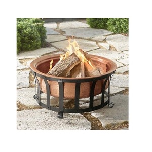 Brasero vintage en cuivre fait main, bol d'extérieur en métal, centre de table chauffant, décoration de jardin et de patio pour l'hôtellerie traditionnelle - Product Image 2