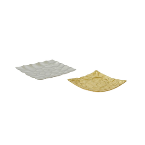 Nouvelle arrivée, plateau de service pour fruits secs au chocolat, plateau de service carré de qualité supérieure, finition plaquée or, plateau de service classique moderne - Product Image 1