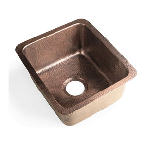 Fregadero de cobre de doble sección estilo rústico para cocina, lavabo de metal de alta calidad con diseño martillado de cobre antiguo - Product Image 4