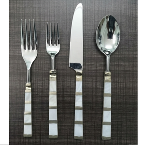 Modern Luxury Flatware Set Mirror Polished Gold Cutlery with <b>MOP</b> <b>Handle</b> Dishwasher Safe Wedding Dinnerware - Product Image 2