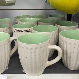 Modern Stoneware Handmade Ceramic Mugs Coffee Cup Underglaze Ceramic Clay Cups FAIZA CRAFT Minimalist Thick for Coffee & Tea - Product Image 3