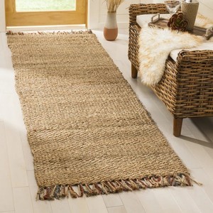 Tapis tressé artisanal en jute 100% naturelle, antidérapant, réversible, adapté aux animaux domestiques, style oriental, grand format - Product Image 4