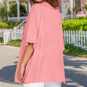 Colección Premium de Ropa Urbana, Camisetas Holgadas de Algodón Suave para Mujer, Estilo Casual, Color Liso, para un Look Moderno y Elegante - Product Image 3
