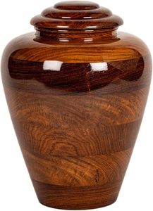 Urna moderna de madera para cenizas, recipiente conmemorativo de madera pulida lisa, urna alta de madera con vetas naturales, urna funeraria hecha a mano. - Product Image 6