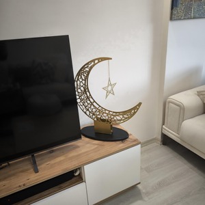 Escultura Festiva de Luna Creciente y Estrella, Adecuada para Decoración de Mesa y Hogar, Adorno para Eid y Ramadán, Decoración Islámica Moderna - Product Image 6