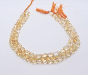 ลูกปัดซิทรินทรงรีเหลี่ยมเพชรพลอย ขนาด 5x7-7x11 มม. สีเหลือง ลูกปัดพลอยซิทรินธรรมชาติ 13 นิ้ว ลูกปัดซิทรินทรงรี - Product Image 5