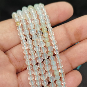 ลูกปัดพลอยอาเกตสีเทาทรงกลมขนาด 4 มม. ขายดีที่สุด สำหรับทำเครื่องประดับ DIY - Product Image 1