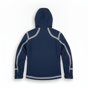 Chaqueta Softshell con Capucha para Hombre, Color Azul Marino, Cierre de Cremallera Impermeable, Ropa Deportiva de Invierno - Product Image 4