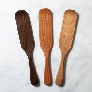 Ensemble de 5 spatules de cuisine en bois d'acacia antiadhésives et antidérapantes à long manche, outils de cuisson de haute qualité résistants à la chaleur, en promotion - Product Image 2