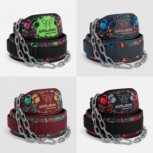 Adjustable Dip <b>Belt</b> for Weight Lifting Pull Ups and Dips with Durable Steel <b>Chain</b> Gym Accessory and Vibrant Print Design. - Product Image 5