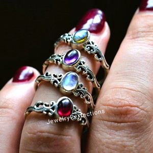 Nuevo y Elegante Anillo de Plata de Ley 925 con Múltiples Piedras Preciosas Naturales, Joyería Fina de Moda, Anillo de Diamantes, Bonito Regalo para Bodas y Fiestas - Product Image 4