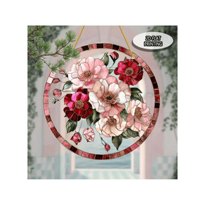 CIFbuy Atrapasueños Acrílico con Diseño Floral Vintage, Colgante Decorativo de Cristal Colorido para Ventana, para Mejorar el Ambiente, TikTok - Product Image 6