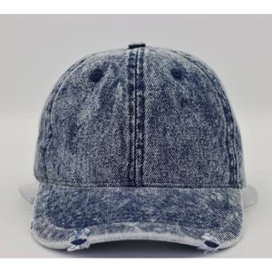 Casquette en jean classique imperméable, style sport vintage, non structurée, délavée, réglable, haute, en tissu épais, avec ouverture pour queue de cheval, unisexe, pour l'extérieur - Product Image 2