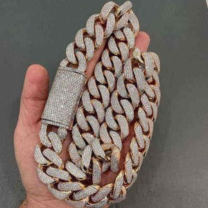 Indian Exporter Luxury Moissanite Diamond Cuban <b>Chain</b> For Men Women Iced Out Sparkling Hip Hop <b>Necklace</b> Jewelry for Sale - Product Image 3
