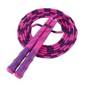 Corde à sauter douce perlée poignée antidérapante réglable sans enchevêtrement segmenté Fitness corde à sauter garder la forme entraînement jouer - Product Image 1