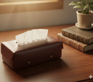 Boîte à mouchoirs et porte-serviettes en cuir véritable fait main, luxe moderne, pour la maison, la cuisine, la voiture, la décoration de table - Product Image 4