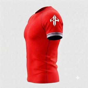 Rashguard de MMA de Alta Calidad para Adultos, Manga Corta, Cuello Redondo, Impresión por Transferencia de Calor, Secado Rápido, Transpirable, Material de Spandex/Poliéster - Product Image 4