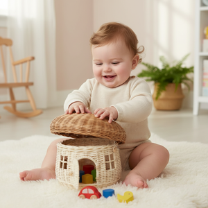 Cesta Decorativa de Ratán con Forma de Hongo, Tejida a Mano, Cesta de Almacenamiento Natural para Juguetes y Decoración del Hogar - Product Image 5