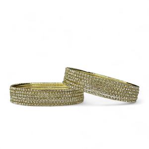 Goodshopping - Juego de Brazaletes Elegantes con Diseño de Gotas de Lluvia para Mujer, Modernos, Islámicos, para Novia, Boda, Indios/Pakistaníes, con Cristales de Imitación de Perla - Product Image 3